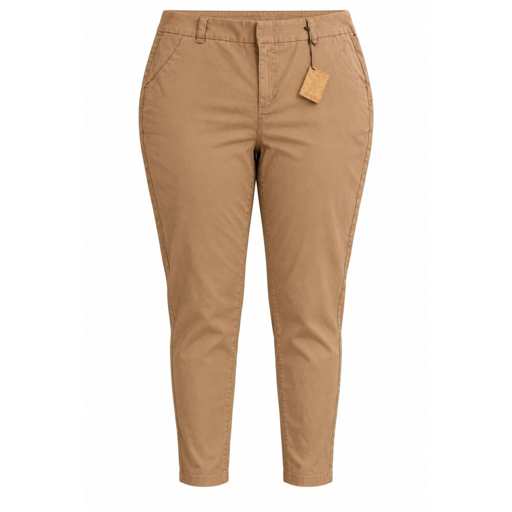 Hybrid & Co. Women’s Light Khaki Stretch Pants Size 22 Tapered 30” Inseam NWT - Picture 1 of 10